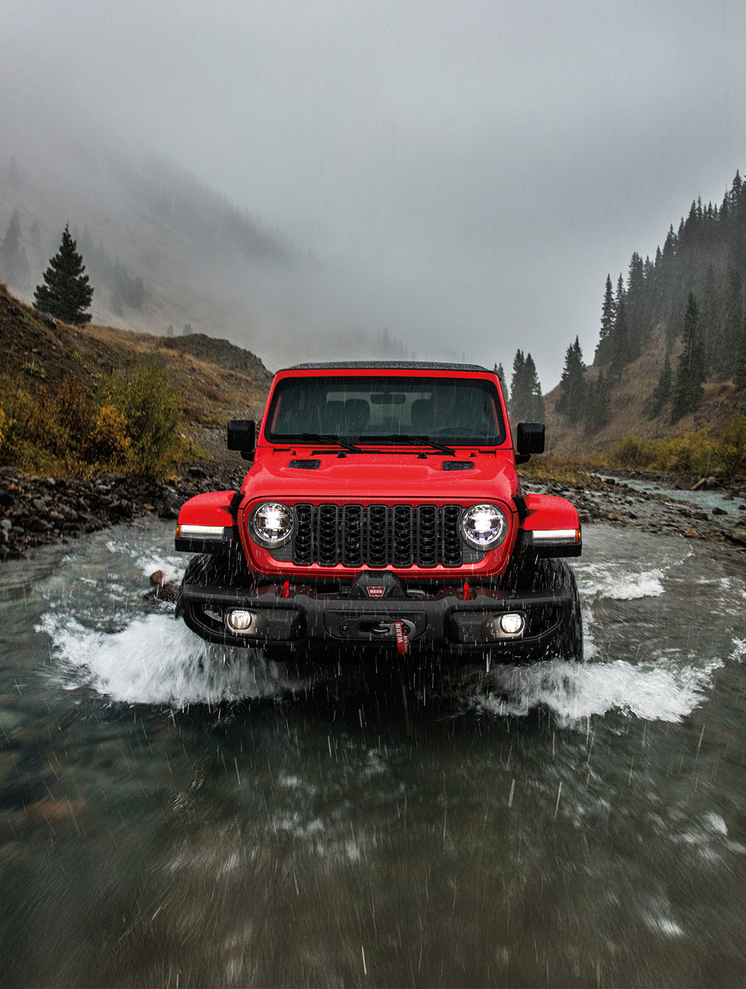 photo of a red Jeep Wrangler