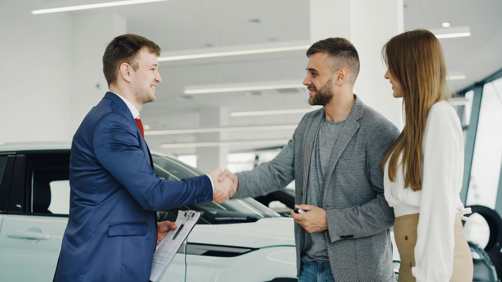 sales representative helping customer understand their financing